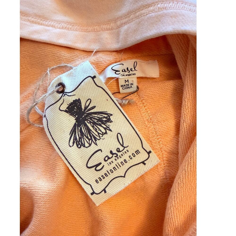 Easel Patchwork Hoodie Tunic Peach Floral Boho Oversized Medium NWT - Picture 3 of 8